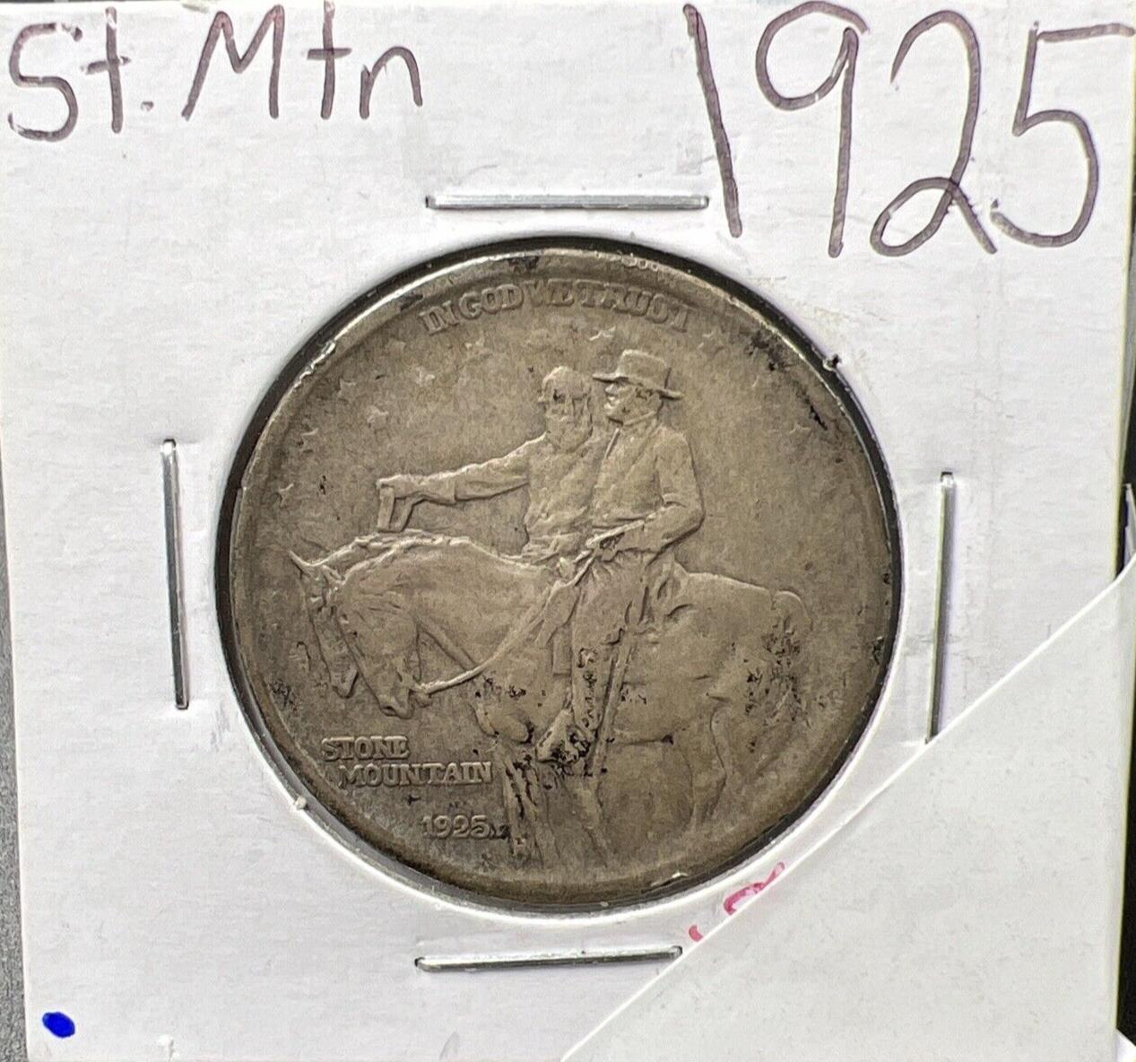1925 Stone Mountain Classic Commem Silver Half Dollar Choice VG / Fine Circ