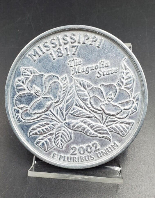 Large 3 Inch Novelty Coin/Coaster/Paperweight 2002 Mississippi Design