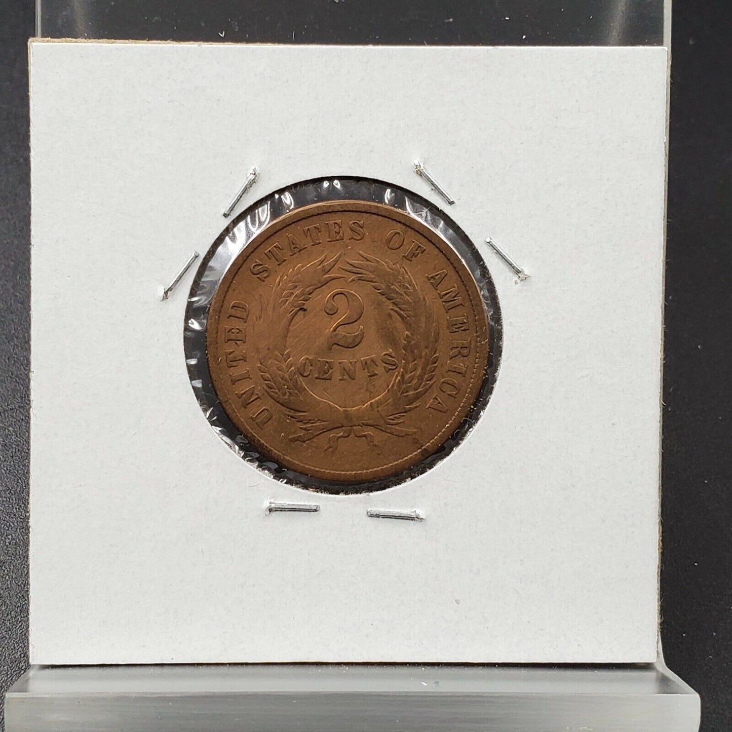 Repriced From 2021- 1864 2C Two Cent Copper Coin Piece LM RPD FS-1303 Variety