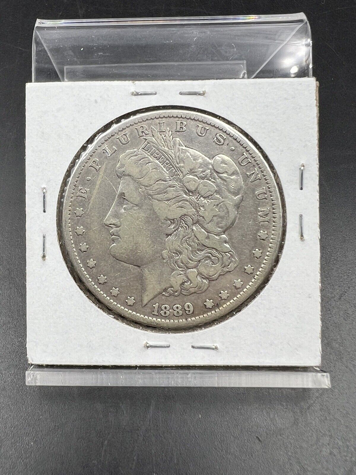 1889 P $1 Morgan Silver Dollar Coin VAM 19B Bar Wing Die Chip Variety VF Detals