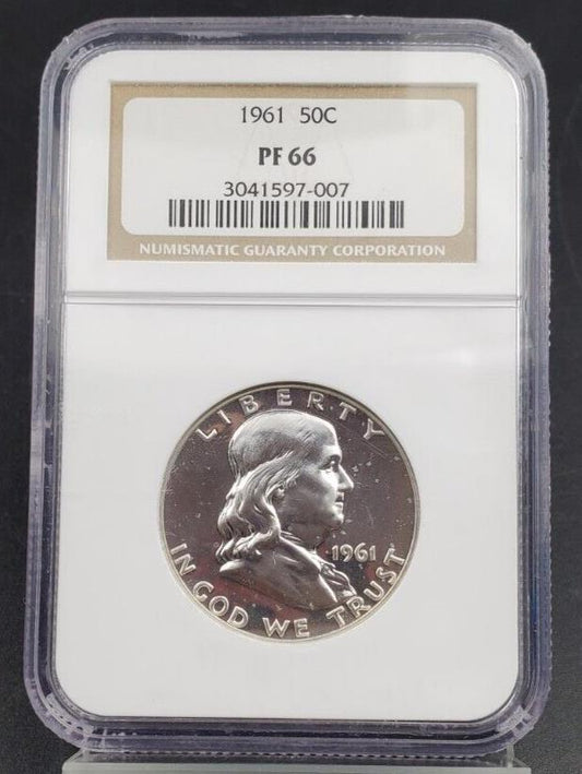 1961 P Franklin Silver Half Dollar Coin PF66 NGC Gem Proof Certified