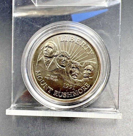 1991 D Gem BU Mount MT Rushmore Commemorative Half Dollar in Capsule CLAD