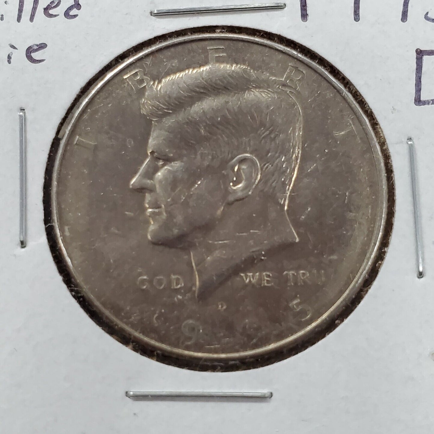 1995 D Kennedy Clad Half Dollar Coin OBV Grease Filled Die Error Coin Circ