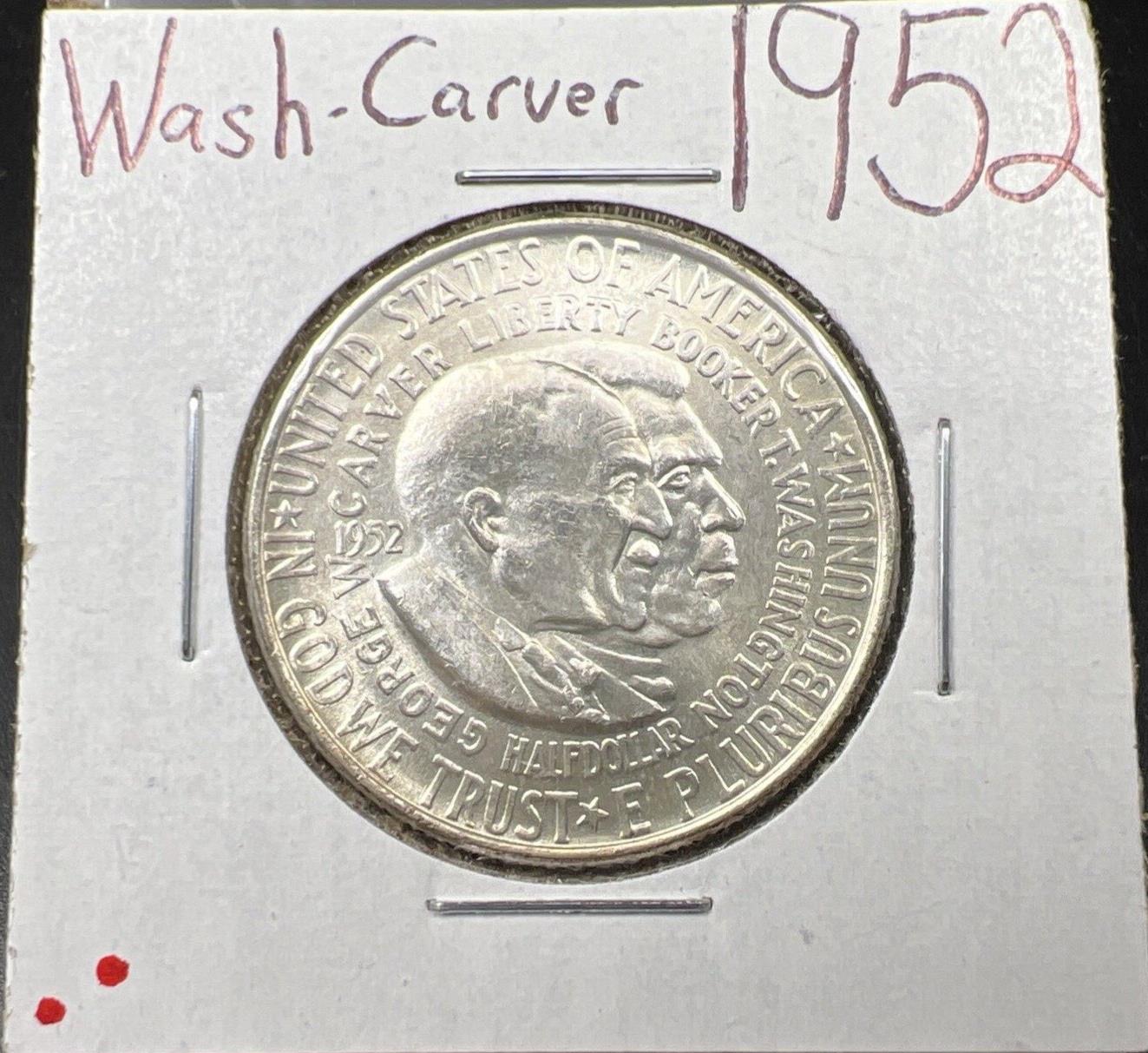 1952 P George Washington Carver Silver 50c Half Dollar Commemorative CH BU #RED2
