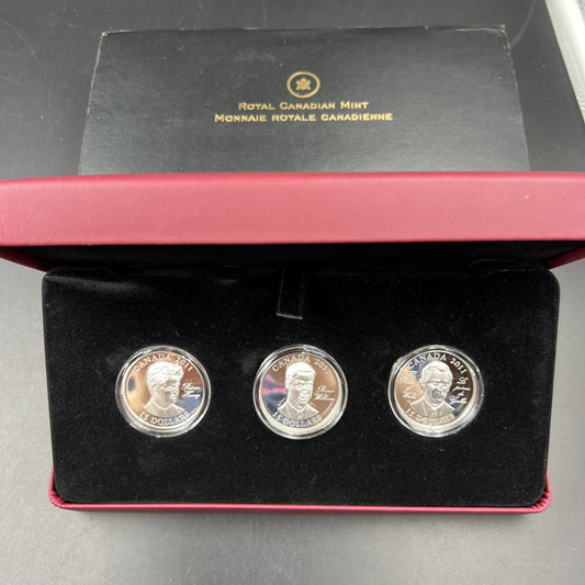 2011 Canada Royal $15 Dollars Continuity Of Crown 3 Coin Fine Proof Silver Set