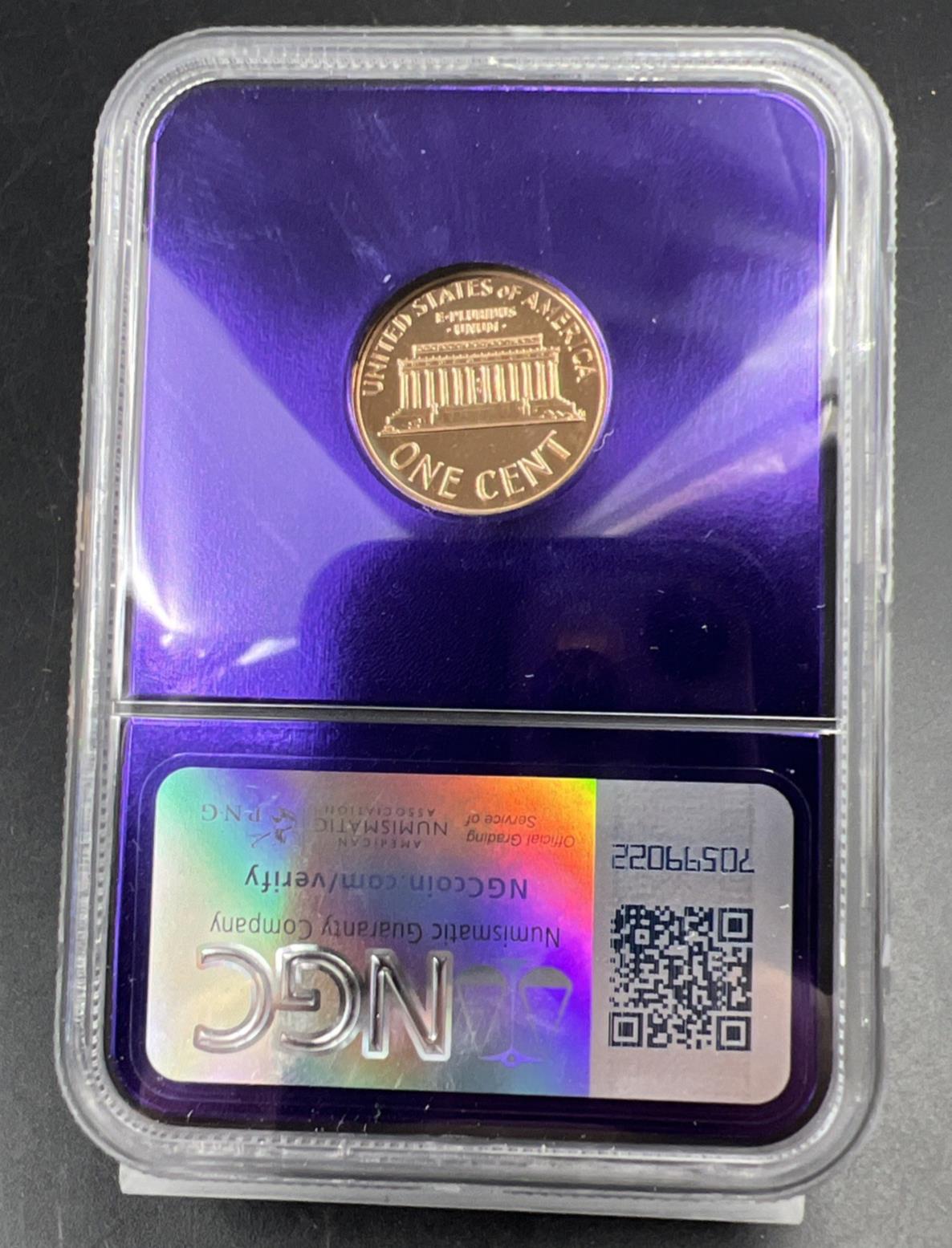 1963 1c PF68 RD NGC Bee Label Holder Lincoln Memorial Cent Gem Proof #046