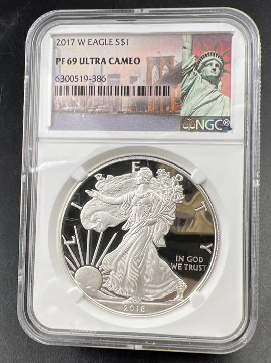 2017 W 1 Oz Proof ASE American Silver Eagle Coin NGC PF69 UCAM Statue of Liberty