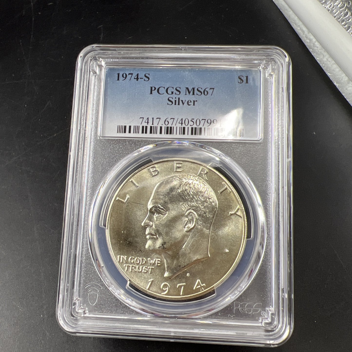 1974-S Ike Eisenhower Bicentennial BU 40% SILVER Dollar Coin MS67 PCGS Gem BU #7