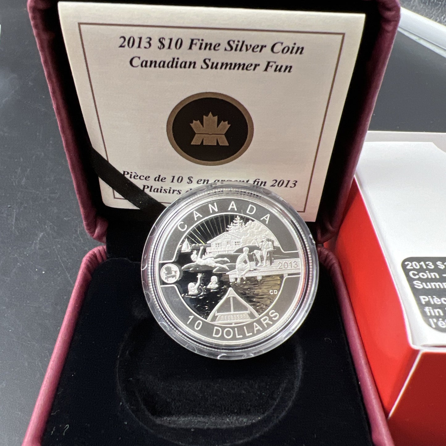 2013 Summer Fun Canada Silver $10 Ten Dollars 1/2 Oz .999 Fine Silver Coin