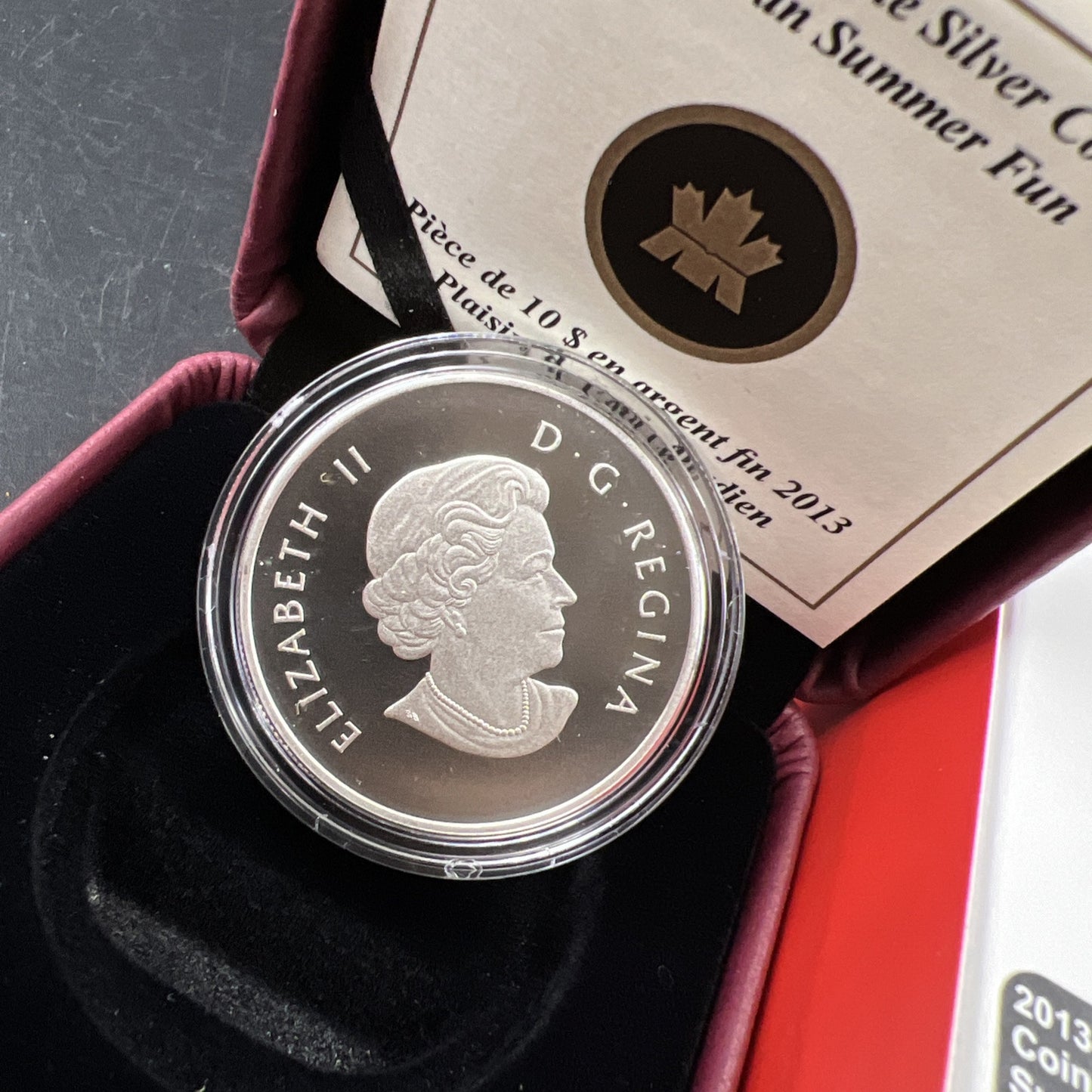 2013 Summer Fun Canada Silver $10 Ten Dollars 1/2 Oz .999 Fine Silver Coin