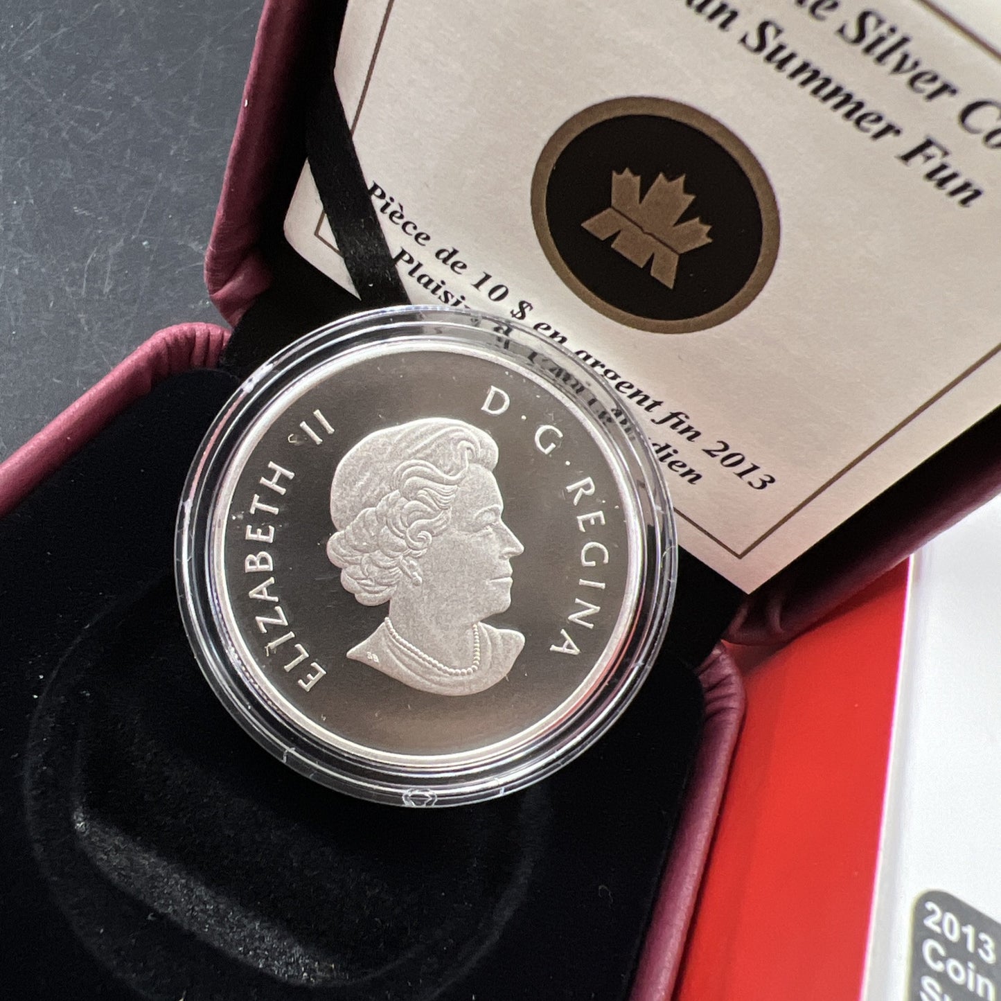 2013 Summer Fun Canada Silver $10 Ten Dollars 1/2 Oz .999 Fine Silver Coin