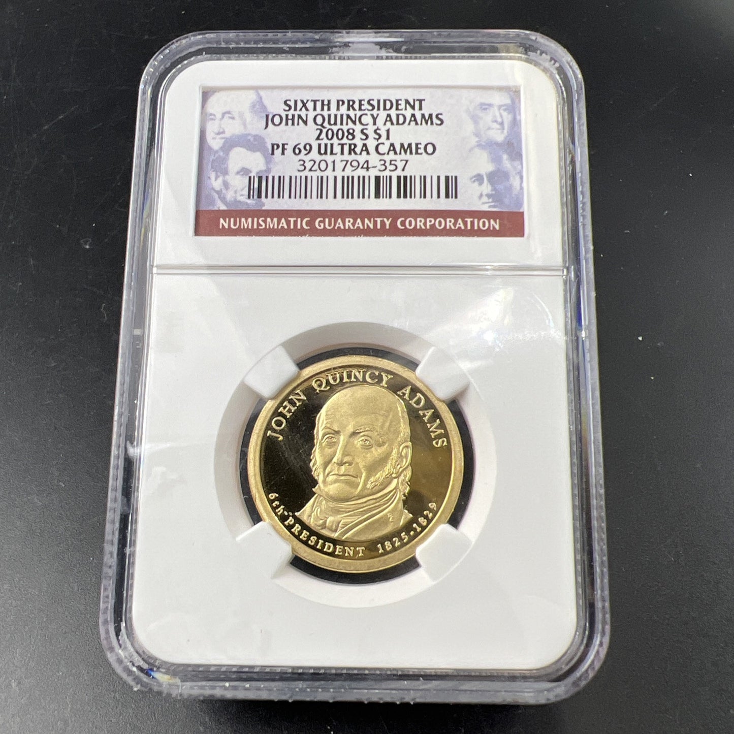 2008 S John Quincy Adams Proof Presidential Dollar Coin NGC PF69 UCAM #357