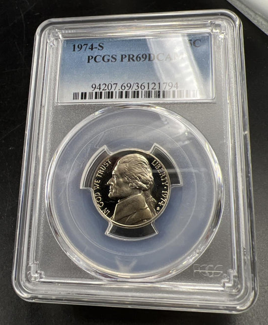 1974 S 5c Jefferson Nickel PCGS PR69 DCAM Gem Proof Certified #94