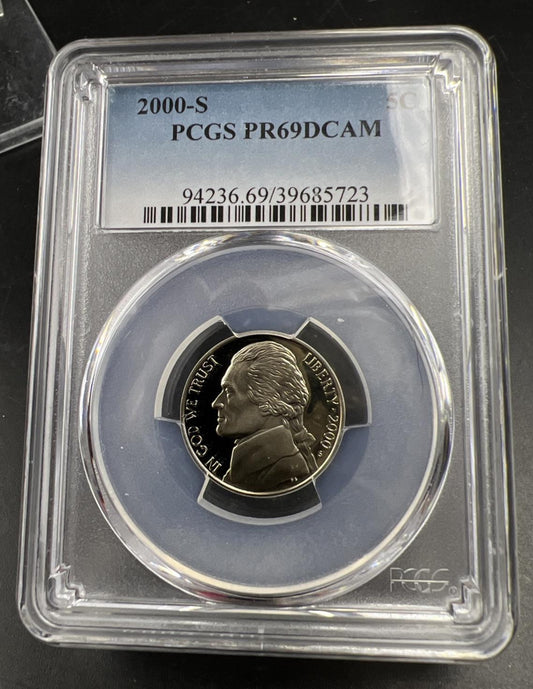 2000 S 5c Jefferson Nickel PCGS PR69 DCAM Gem Proof Certified #23