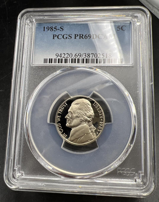 1985 S 5c Jefferson Nickel PCGS PR69 DCAM Gem Proof Certified #18