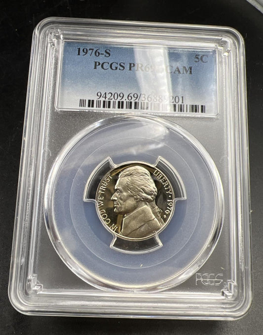 1976 S 5c Jefferson Nickel PCGS PR69 DCAM Gem Proof Certified #01