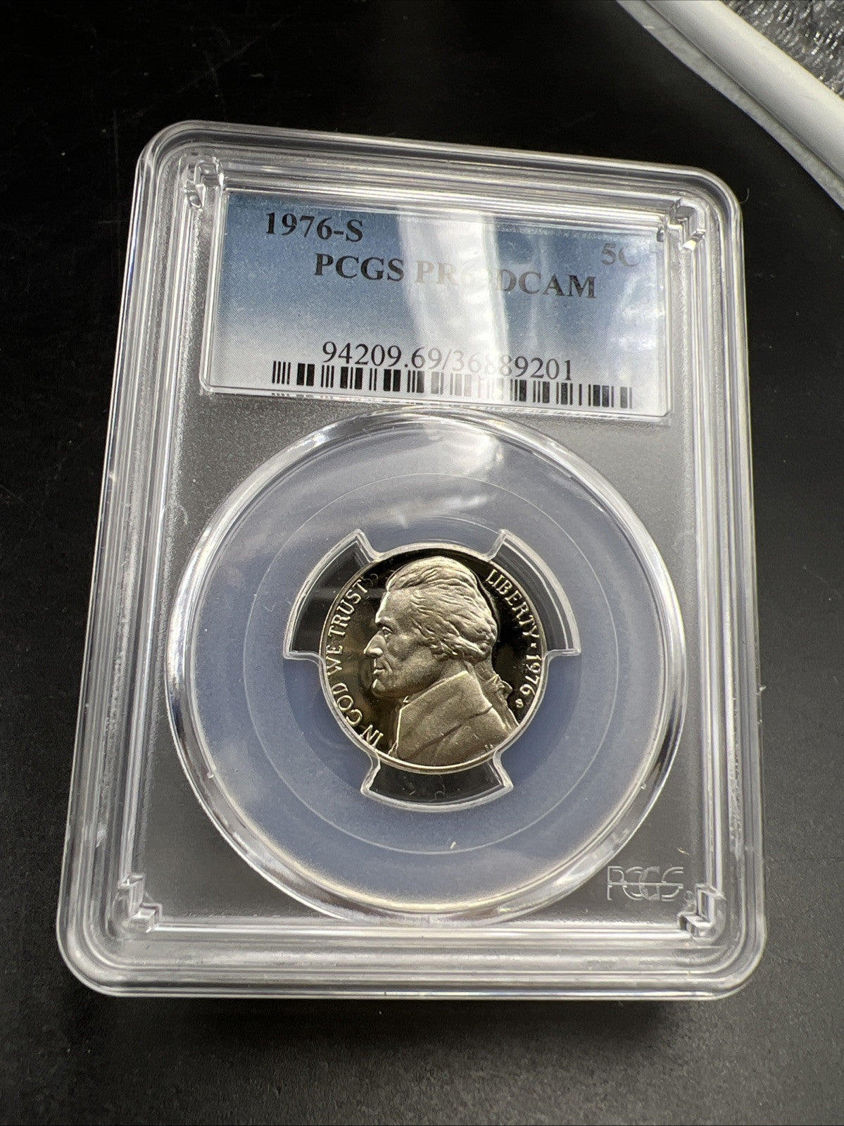 1976 S 5c Jefferson Nickel PCGS PR69 DCAM Gem Proof Certified #01