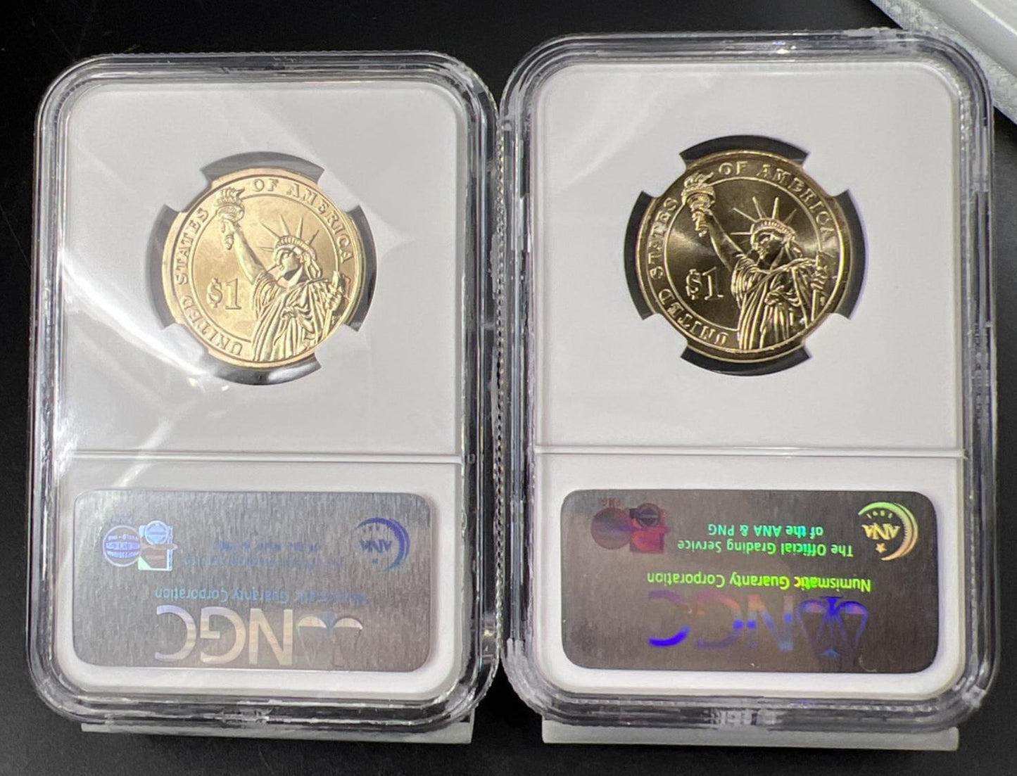 Two Coin Set 2007 P & D $1 George Washington Presidential Dollar NGC MS65