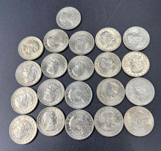 Roll of 21 1979 S $1 One Dollar SBA Susan B Anthony BU UNC Dollar Coins