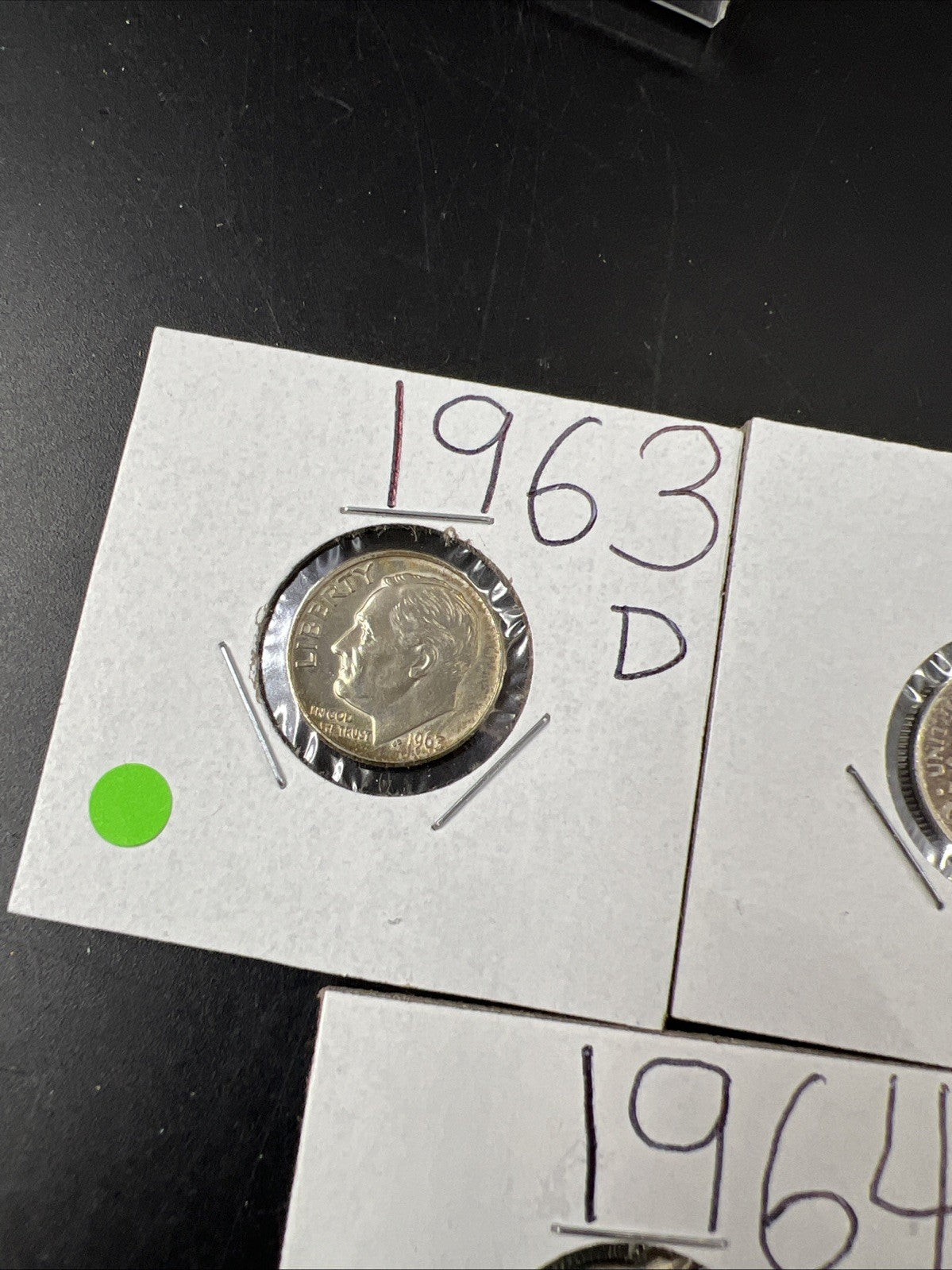 Toner Trio 3 PQ Rainbow toned 1964 1963 Roosevelt Silver Dime Coins AU-BU #3325A