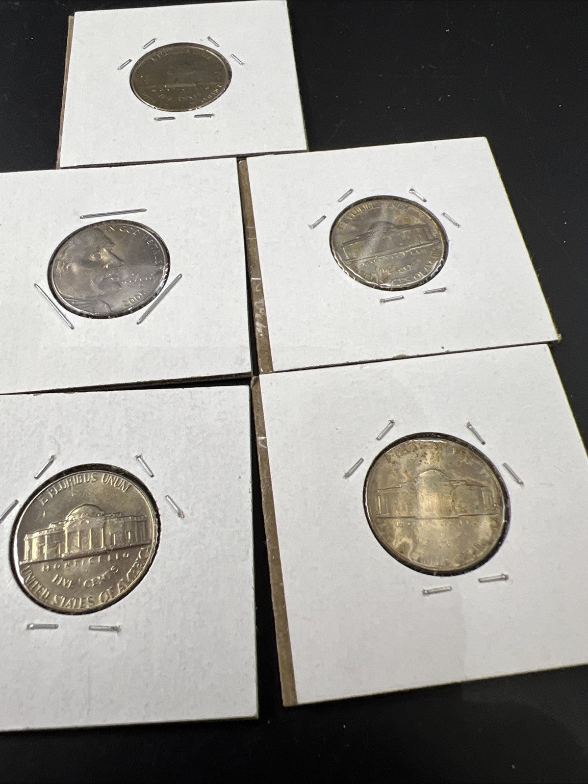 Lot of 7 5c Jefferson Nickel Coins UNC Neat Toning YRS 2004 1964 1947 ++!