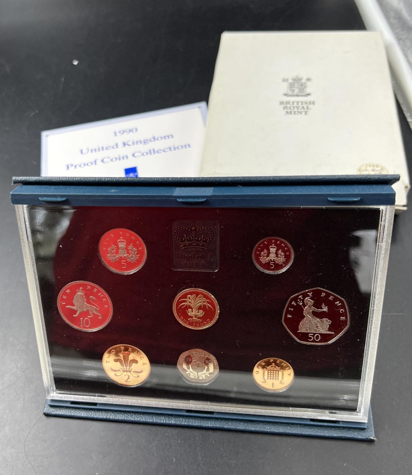 1990 United Kingdom Proof Coin Set with Box & COA #B