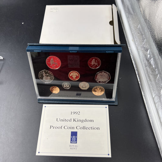 1992 United Kingdom Proof Coin Set with Box & COA #B