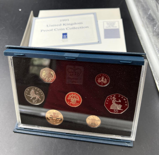 1991 United Kingdom Proof Coin Set with Box & COA #A