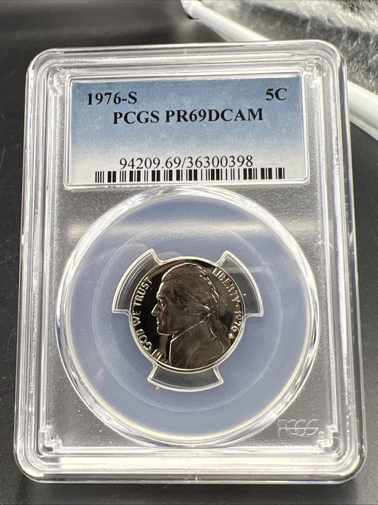 1976 S 5c Jefferson Nickel PCGS PR69 DCAM Gem Proof Certified #98