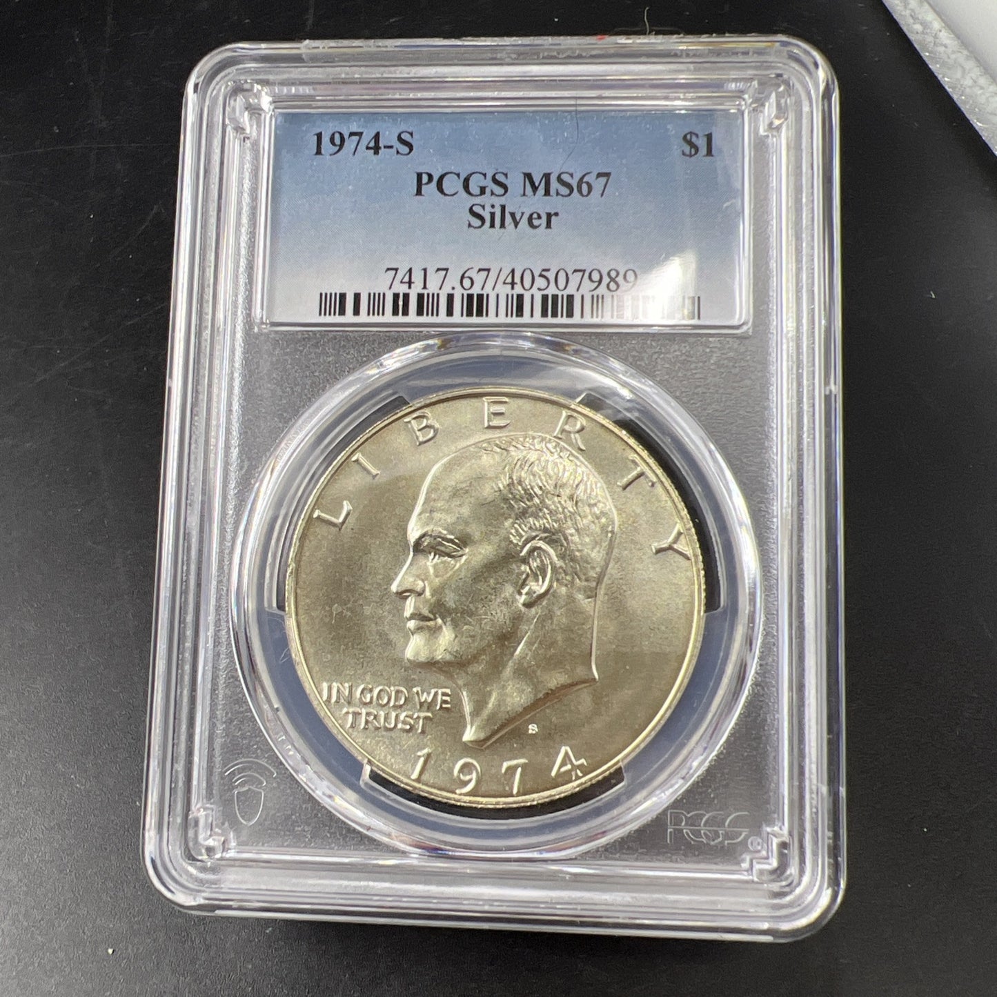 1974 S Ike Eisenhower Bicentennial BU 40% SILVER Dollar Coin MS67 PCGS Gem BU #9