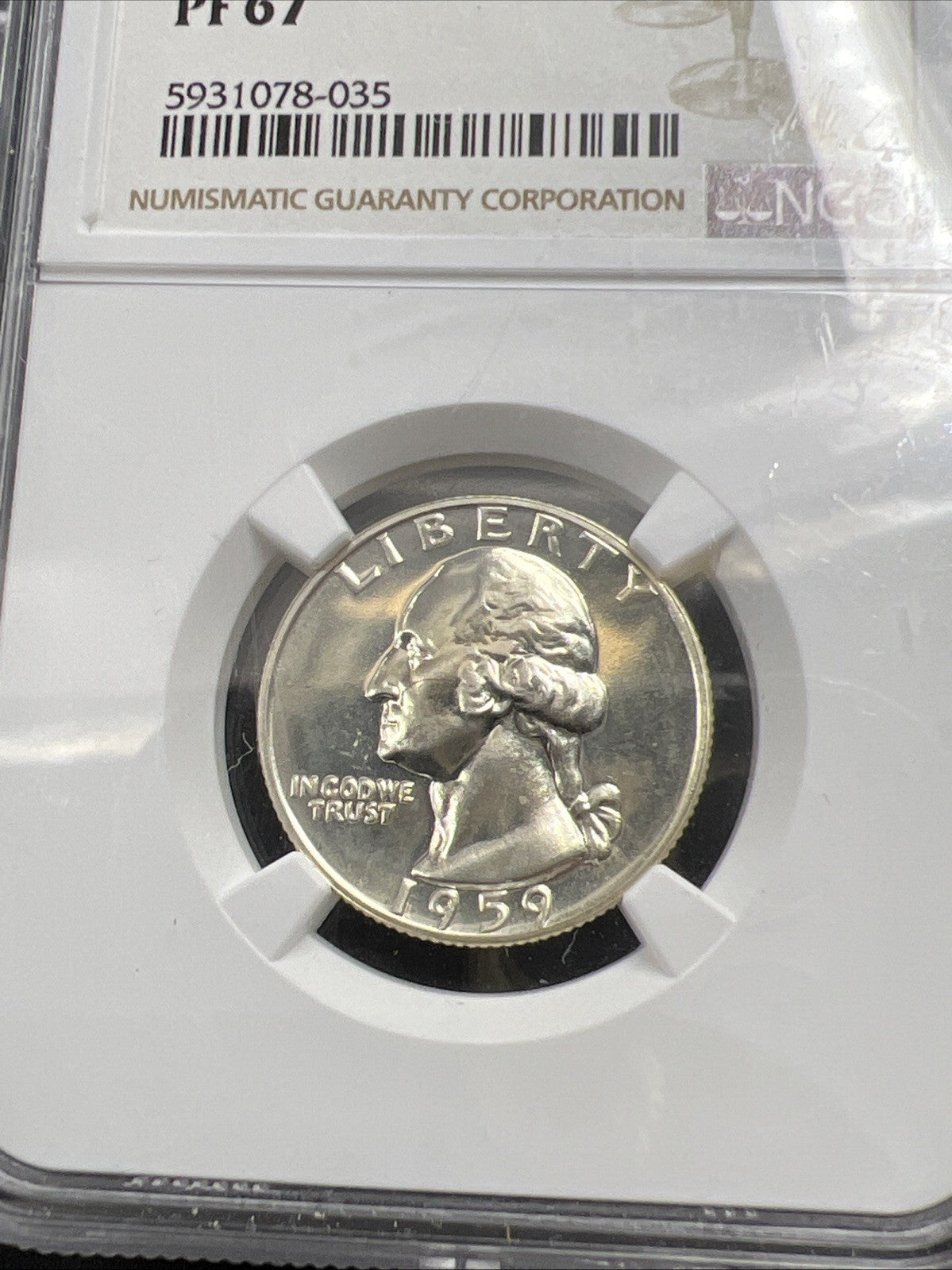1959 25c Proof Washington Silver Quarter Coin PF67 Gem Certified NGC