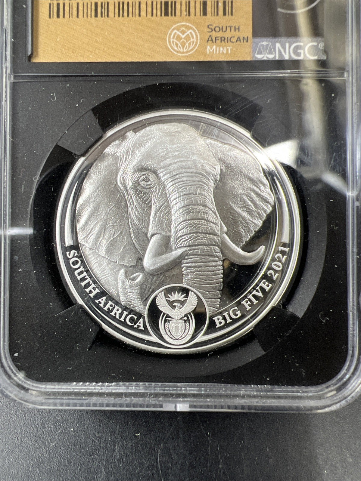2021 S South Africa Big 5 Series Elephant 1 oz Silver Coin PF70 UCAM NGC