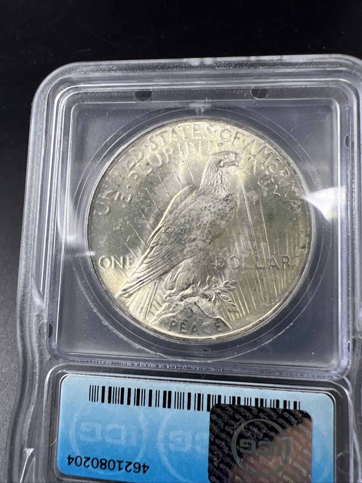 1923 P Peace Silver Eagle Dollar Coin ICG MS65 Gem BU ICG certified