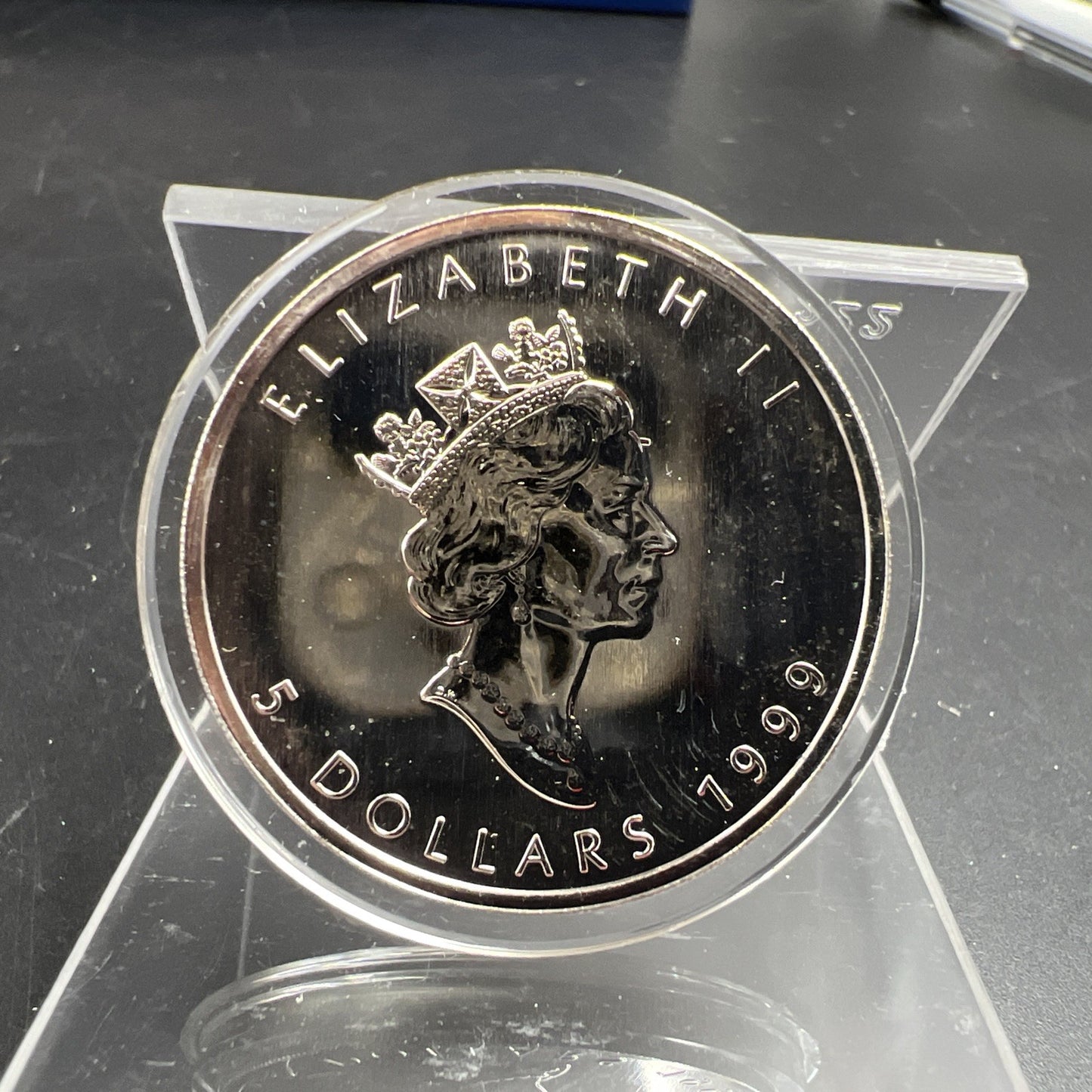 1999 1 oz Silver Maple Leaf Coin Gem UNC Reverse Enhanced & Colorized