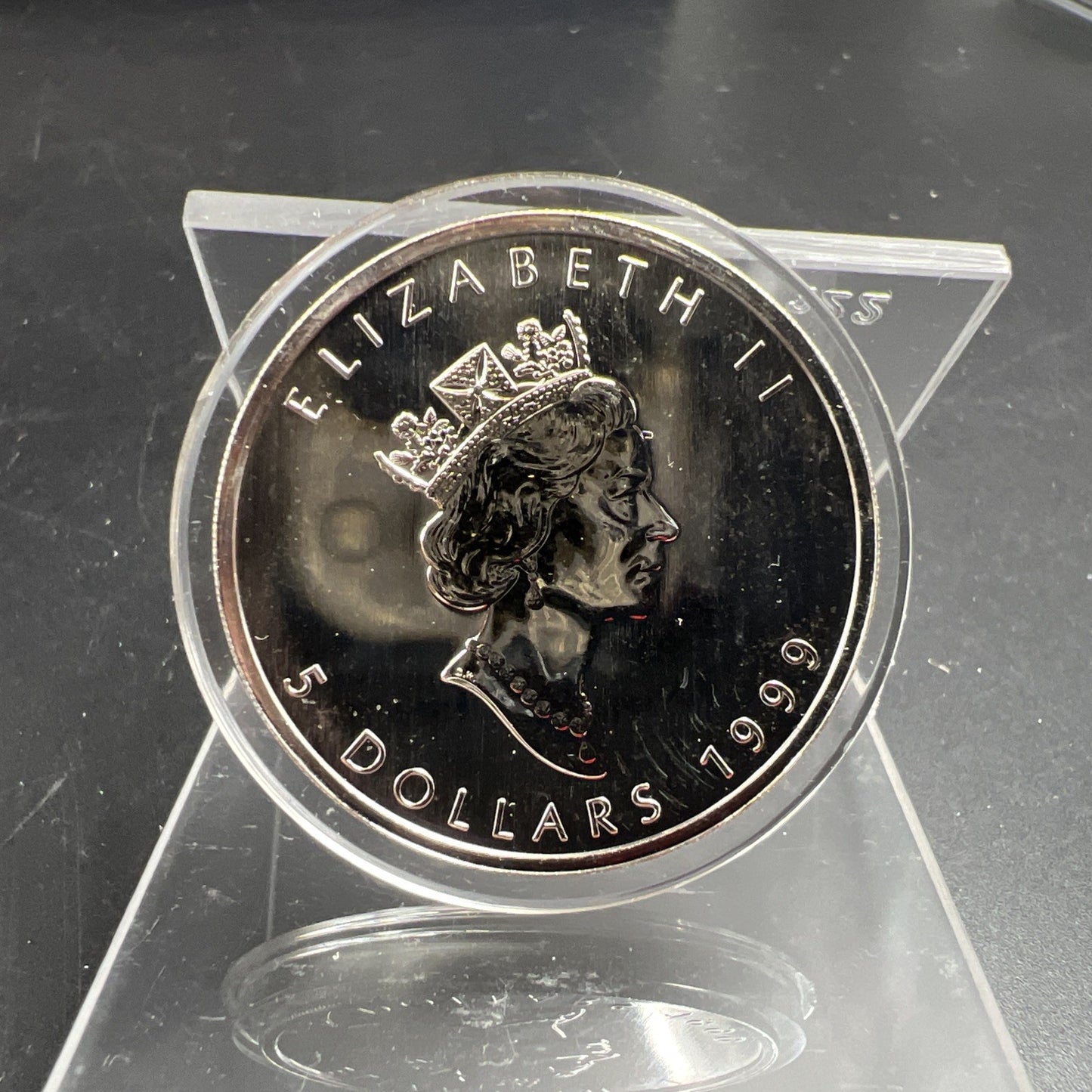 1999 1 oz Silver Maple Leaf Coin Gem UNC Reverse Enhanced & Colorized
