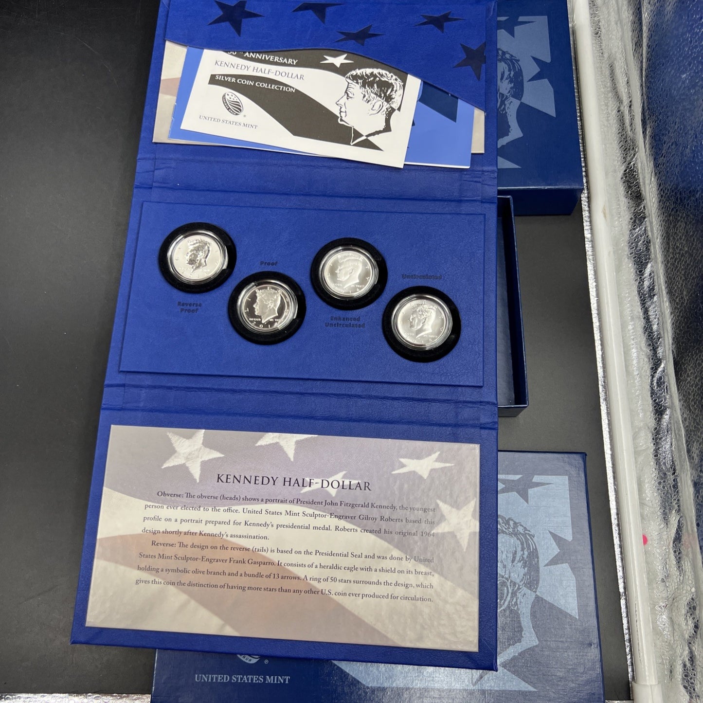 2014 Kennedy JFK 50th Anniversary Edition Half Dollar 4 Coin Set OGP Box COA