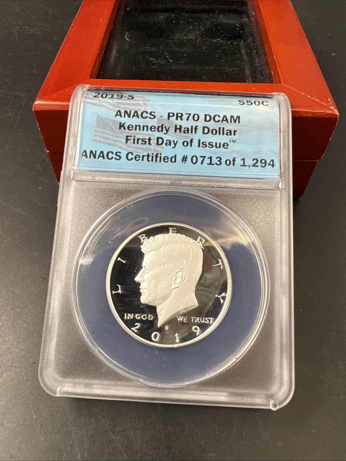 2019 S 50c Kennedy Copper Nickel Half Dollar Coin PR70 DCAM ANACS #0713/1294