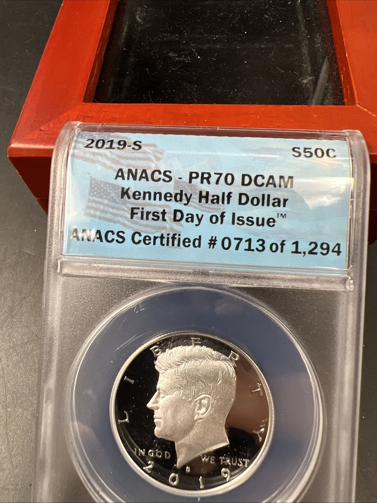 2019 S 50c Kennedy Copper Nickel Half Dollar Coin PR70 DCAM ANACS #0713/1294