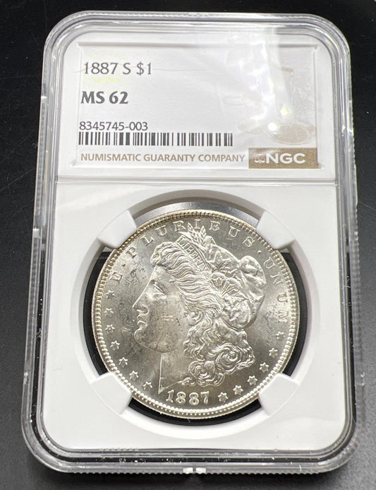 1887 S S/S $1 Morgan Silver Dollar Coin MS62 BU UNC VAM 2 Top 100 Variety
