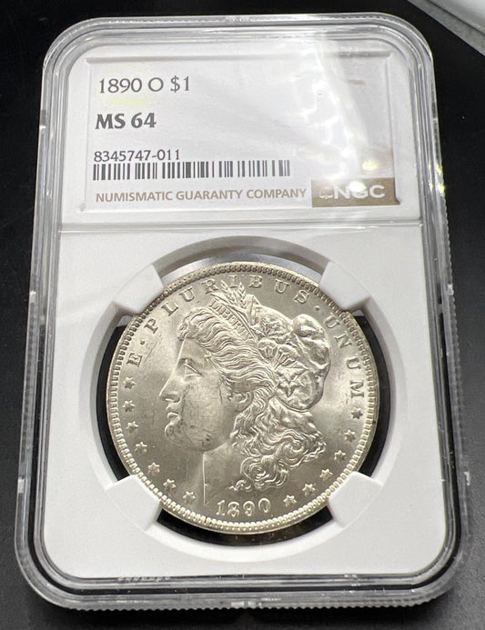 1890 O Morgan Silver Dollar Coin MS64 Choice BU Vam 7A Spiked Eagle Variety #011