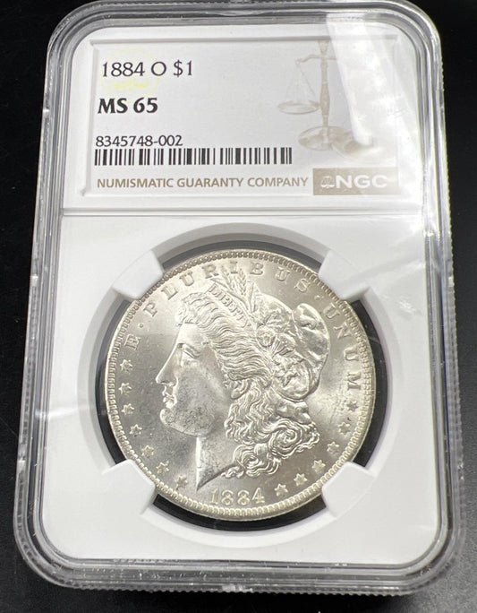 1884 O $1 Morgan Dollar Coin NGC MS65 GEM BU VAM 7 & Slanted Date