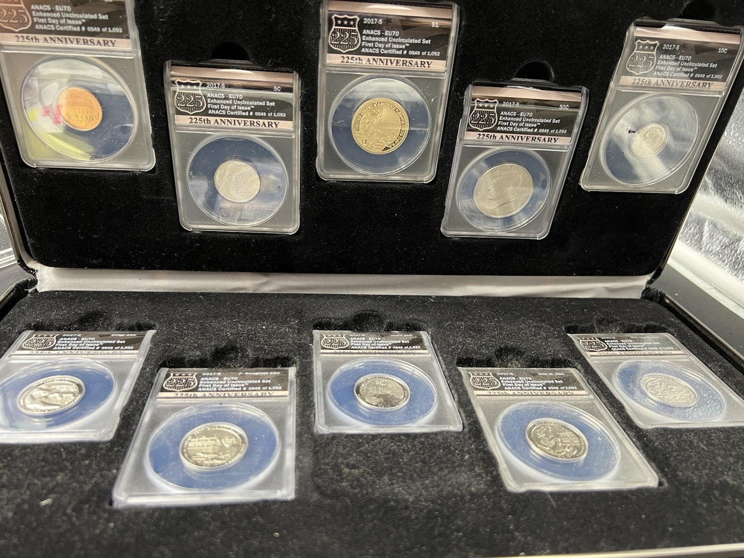 Complete 10 Coin 2017 S Enhanced Uncirculated Set ANACS EU70 FDOI First Day