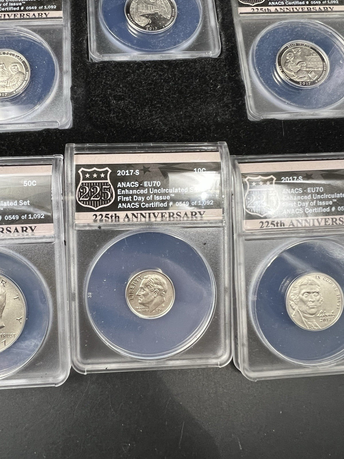 Complete 10 Coin 2017 S Enhanced Uncirculated Set ANACS EU70 FDOI First Day