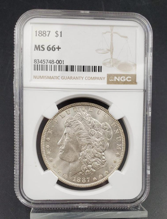 1887 Philadelphia Mint $1 Morgan Silver Dollar Coin NGC MS66+ Plus Gem BU