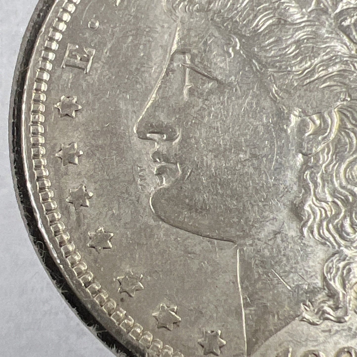1888 P $1 Morgan Silver Dollar Coin Die Clash Vam Lips AU About UNC