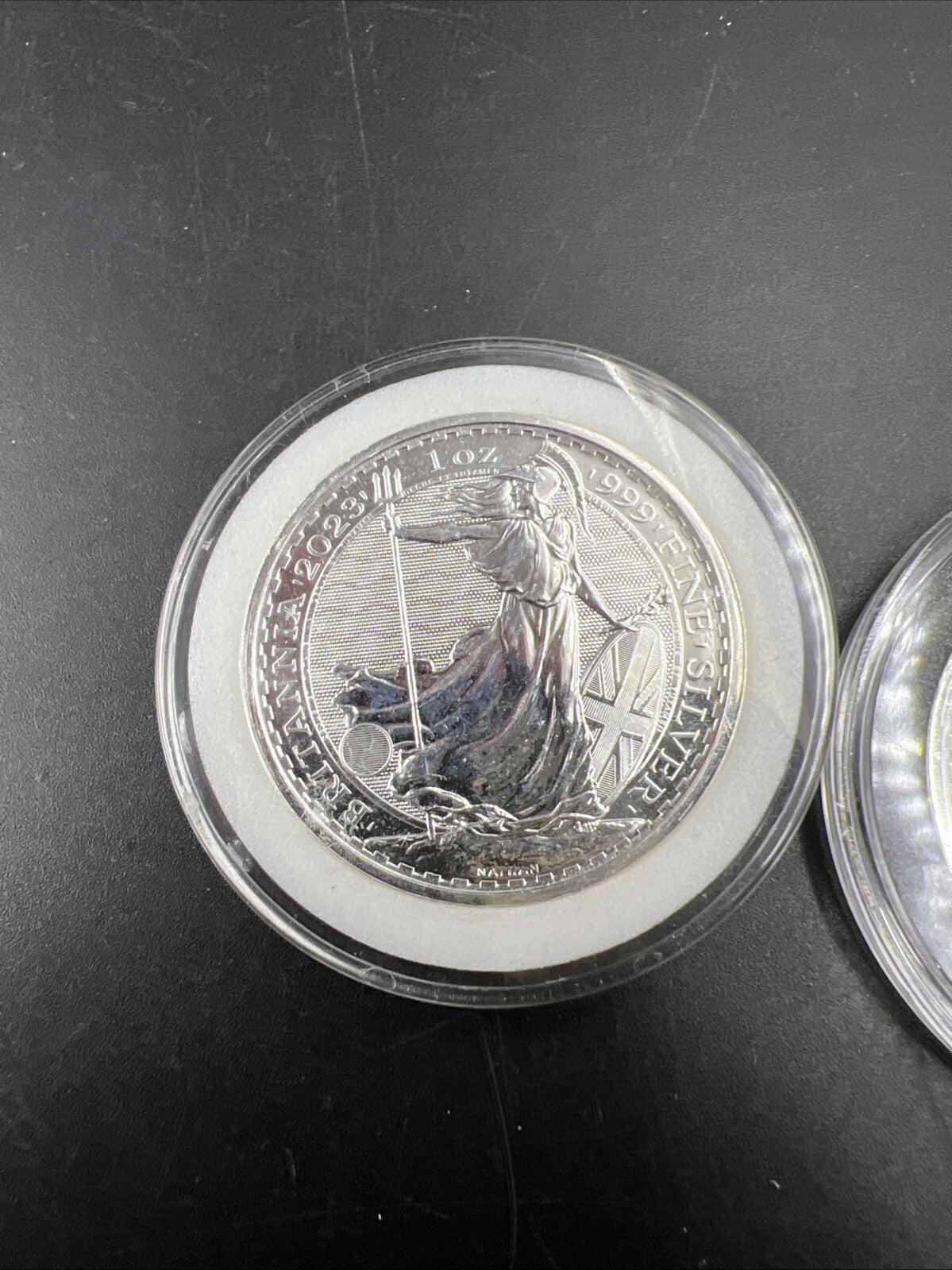 2 Coin Set King Charles Queen Elizabeth 2023 1 Oz Silver Britannia Coins CH UNC