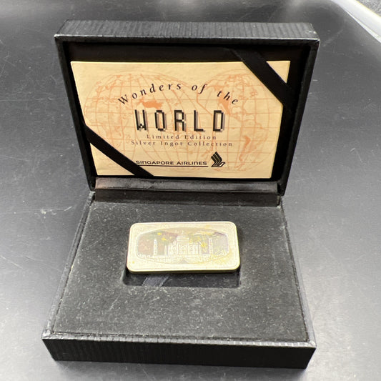 400 Grains Taj Mahal .999 Fine Silver Bar Circulated Singapore Airlines