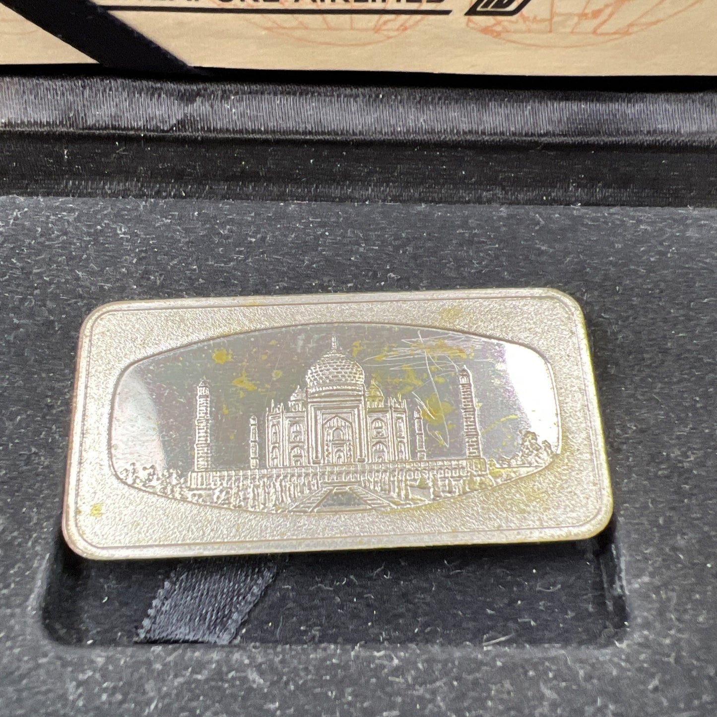 400 Grains Taj Mahal .999 Fine Silver Bar Circulated Singapore Airlines