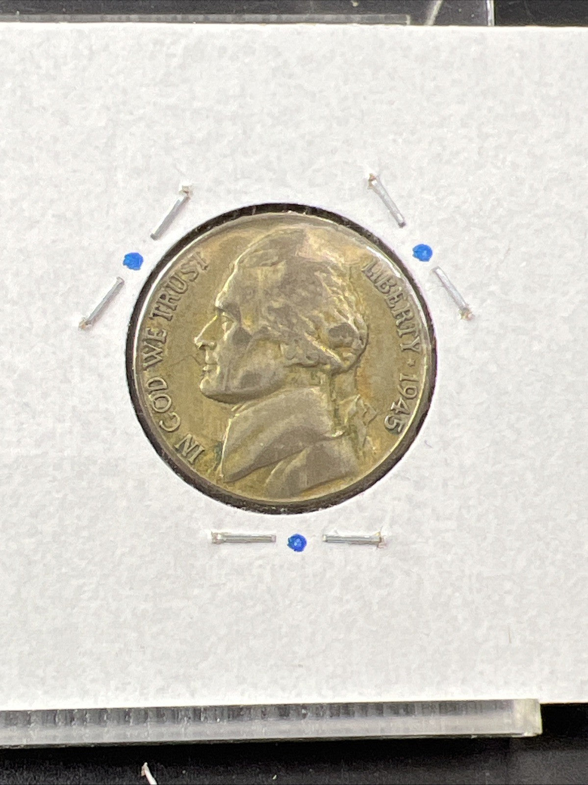 1945 D D/D RPM WWII 35% Silver Jefferson Nickel Coin with Variety Circulated