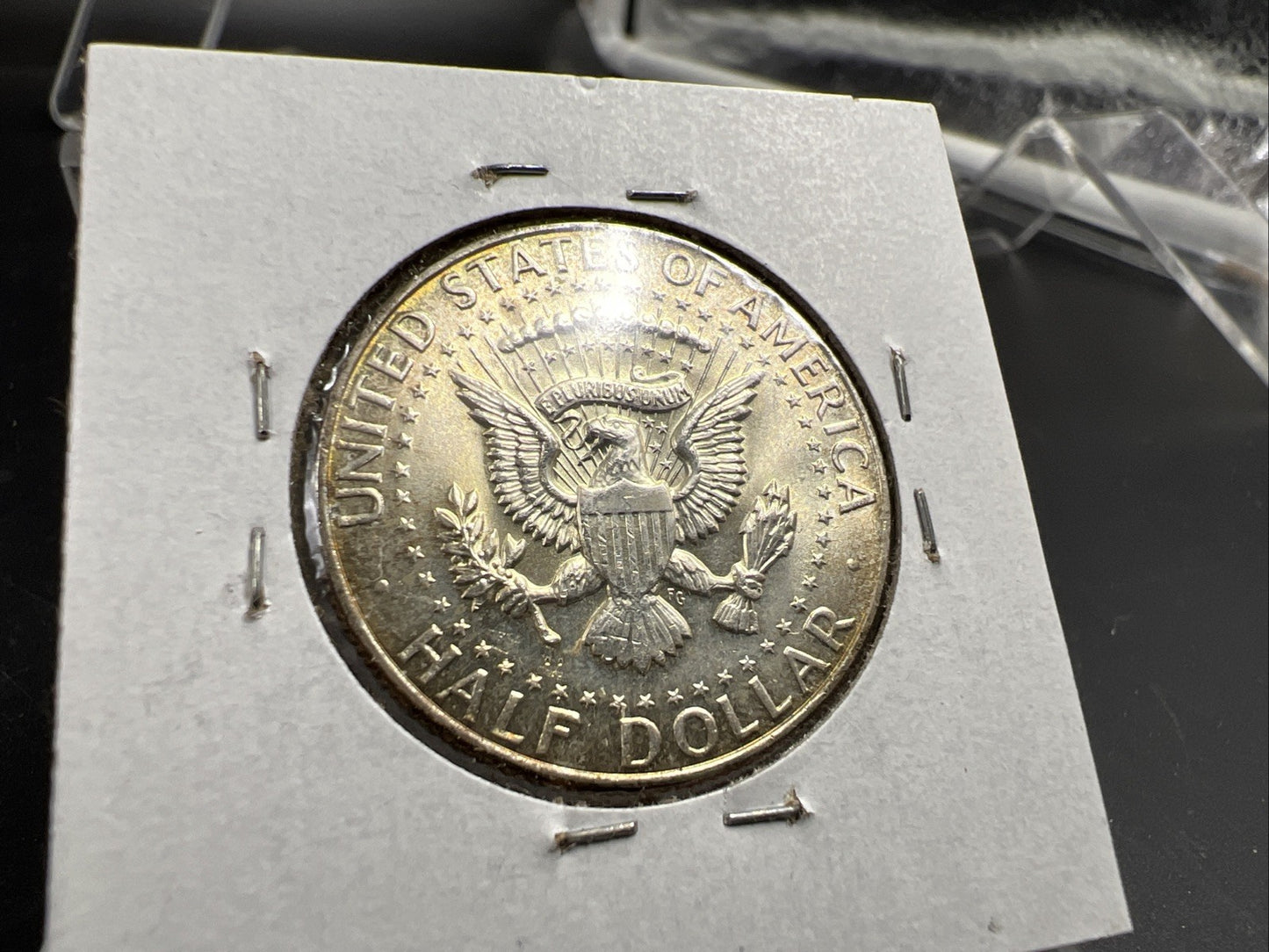 1964 P 50c Kennedy Silver Half Dollar Coin Choice AU / UNC Amber Toning #A